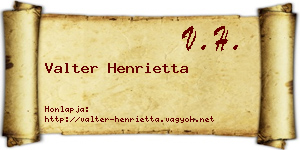 Valter Henrietta névjegykártya